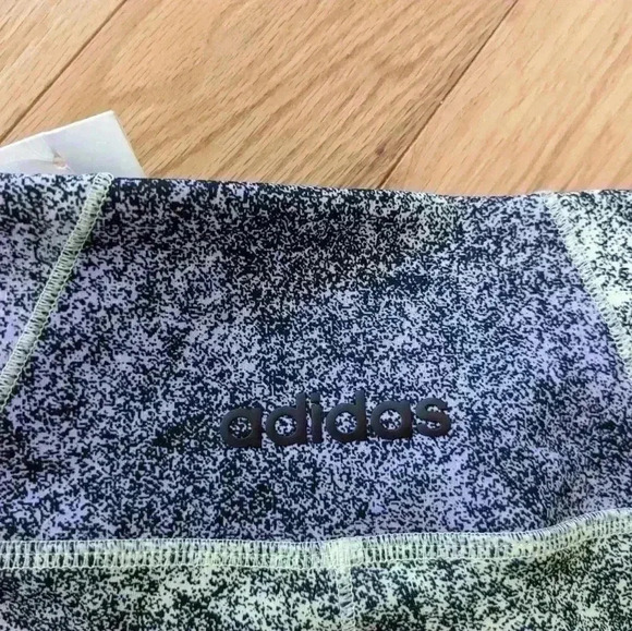 NWT ADIDAS Legging  black, green and purple color size 2XS - Picture 8 of 12